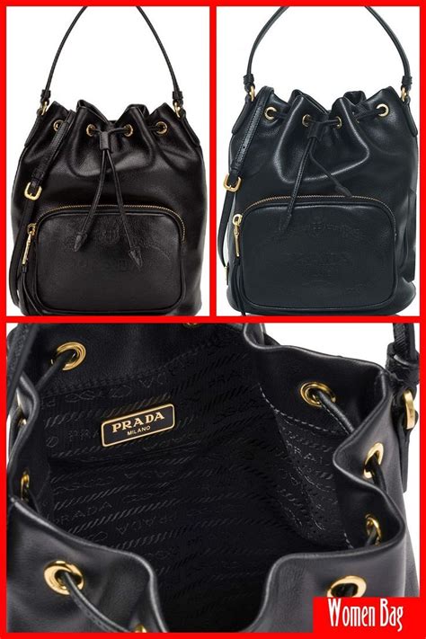 bucket prada nero|Prada Women's Sechiello Nero Black Glace Calf .